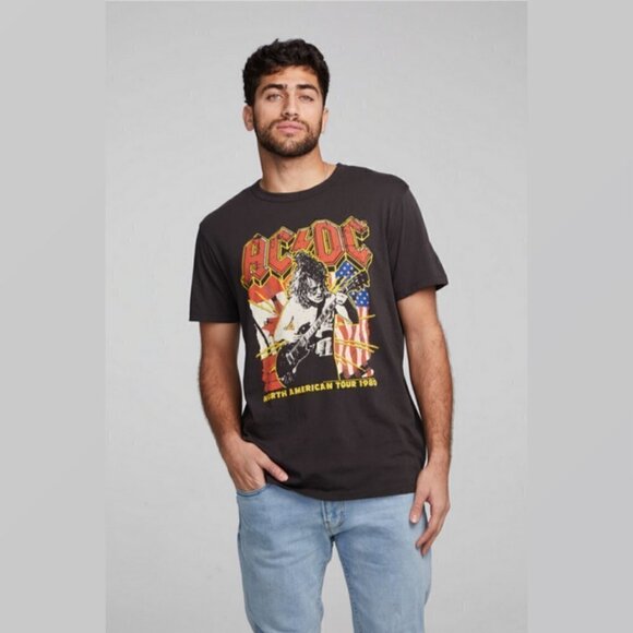 AC/DC North American Tour Distressed Graphic T-Shirt Guitar Music American Flag - Picture 6 of 6
